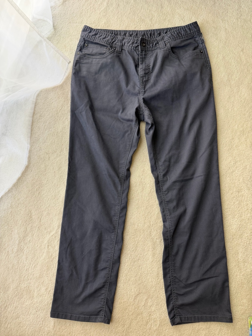 Prana Men's Charcoal Relaxed Slim Fit Stretch Jeans